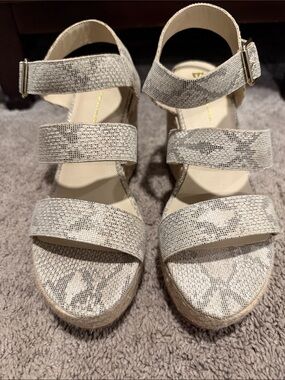 Snake-Print Espadrille Wedges